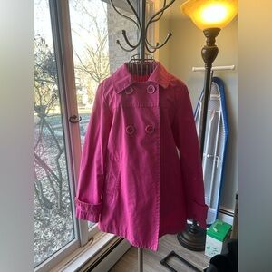 Gap Vibrant Pink Double-Breasted Coat